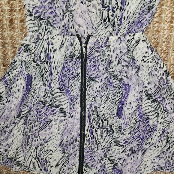 Purple and Black Halter A-line Mini Dress - Picture 5 of 6